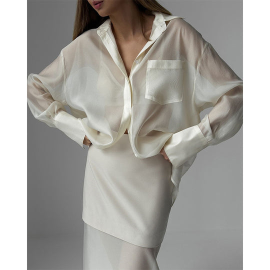 Damen lässige und luftige Hemdbluse R&B