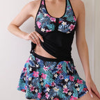 Damen Tankini mit floralem Oberteil und elegantem Rock R&B