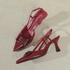 Damen Slingback-Pumps mit eleganter Schnallenapplikation