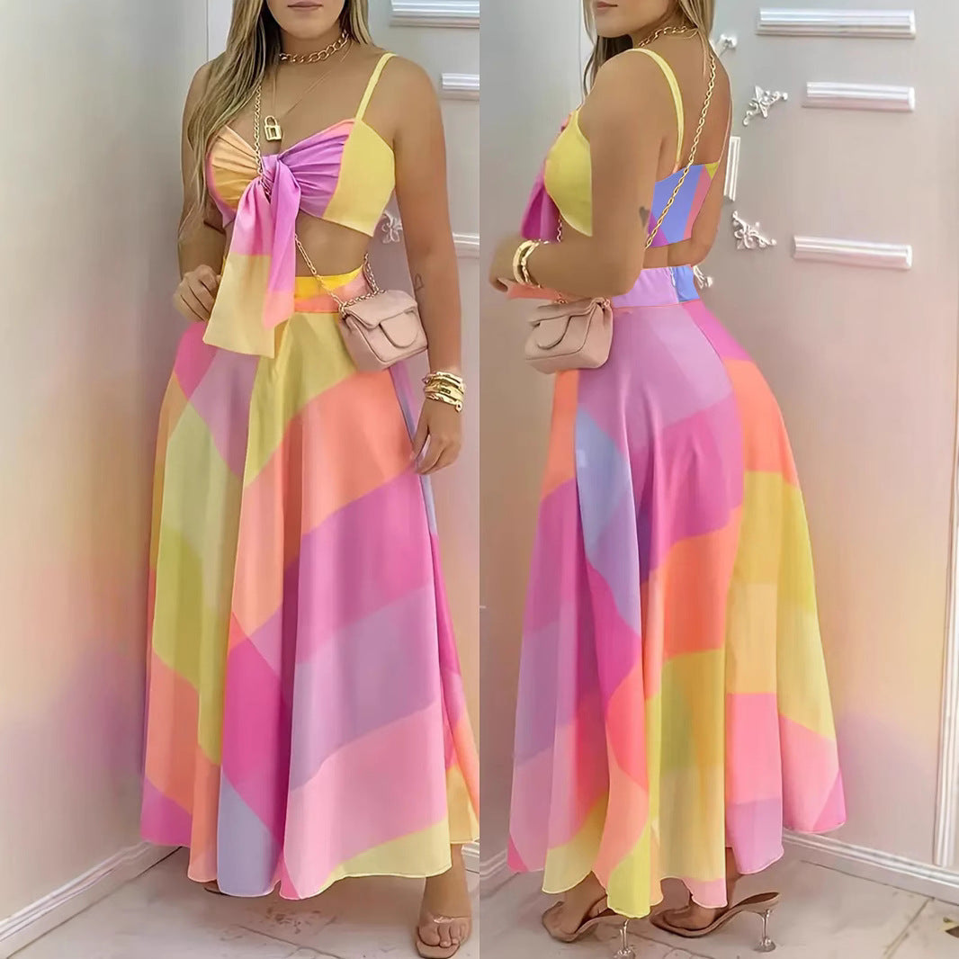 Damen Maxikleid mit raffiniertem Knotendesign R&B