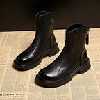 Damen Elegante und bequeme Stiefeletten aus hochwertigem Kunstleder mit seitlichem Reißverschluss R&B