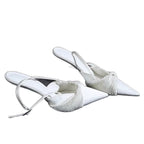 Damen Slingback High Heel Schuhe mit eleganter Raffung R&B