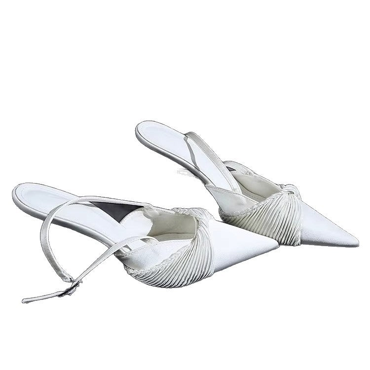 Damen Slingback High Heel Schuhe mit eleganter Raffung R&B
