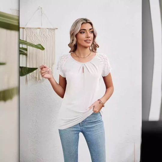 Damen T-Shirt mit Spitzendetails R&B