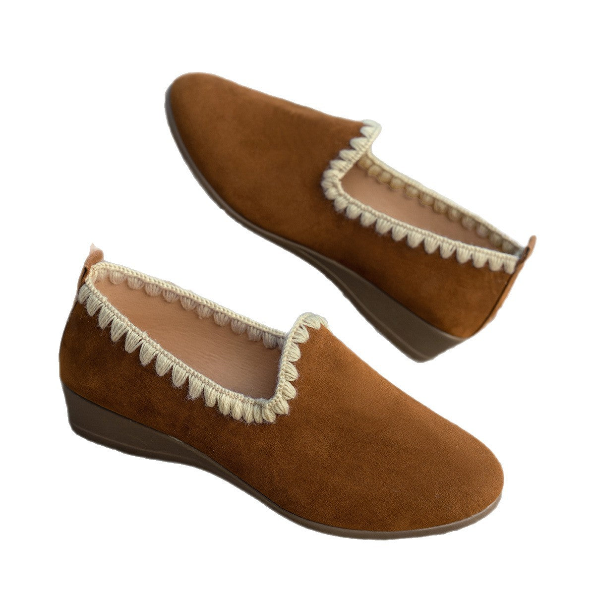 Damen Faltbare Clogs mit dekorativem Rüschensaum R&B