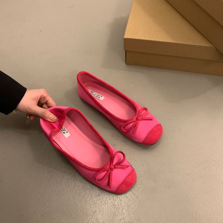 Damen bequeme Ballerinas mit dekorativem Schleifenakzent und elastischem Fußbett R&B