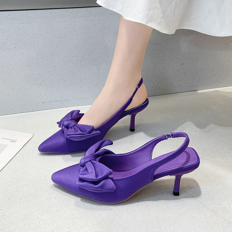 Damen Slingback-Pumps mit dekorativem Schleifen-Detail R&B