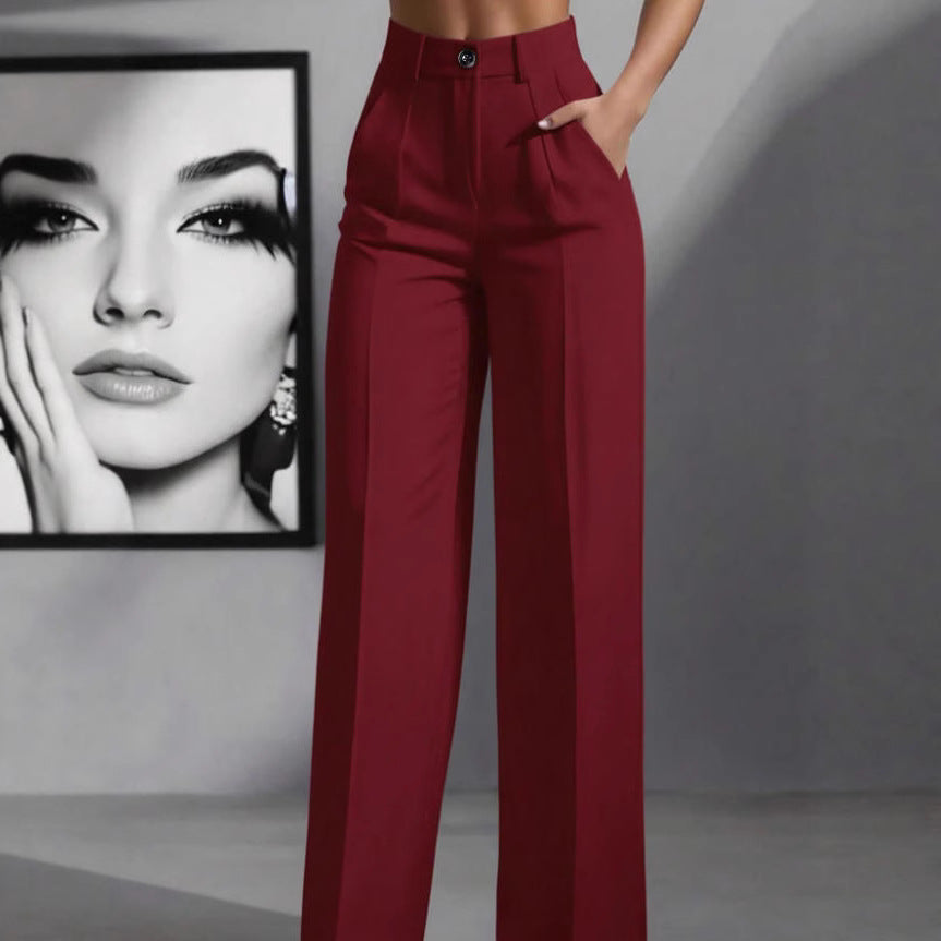 Damen elegante weite Bundfaltenhose R&B
