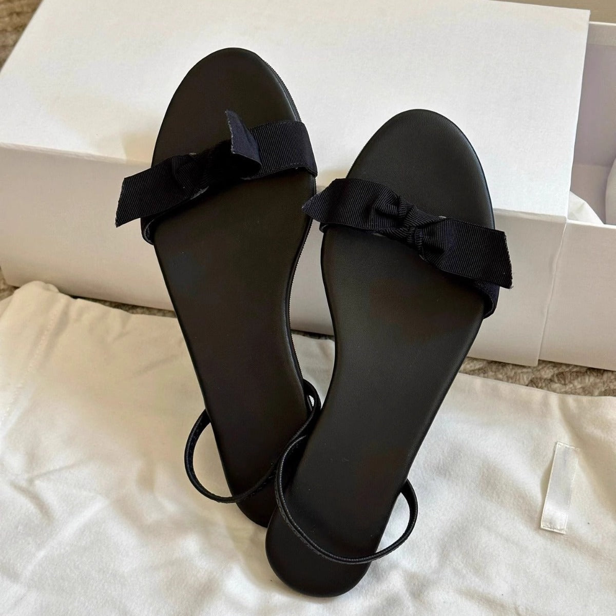 Damen elegante Flip-Flops mit raffiniertem Schleifenakzent R&B