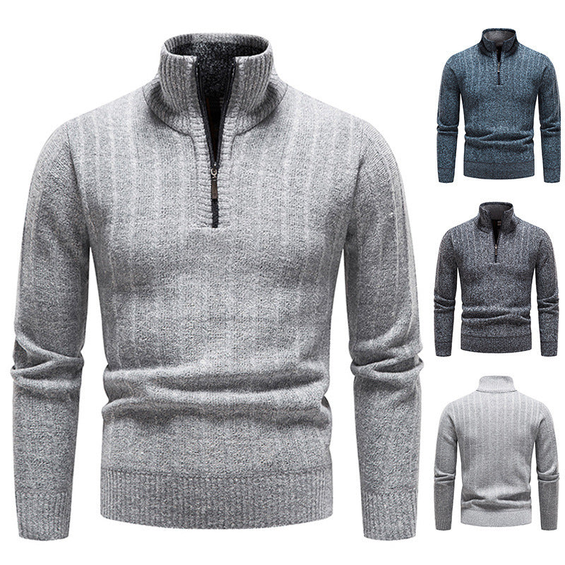 Herren modischer Strickpullover mit hohem Kragen R&B