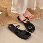 Damen Trendige Riemchen-Sandalen mit floralem Dekor und komfortabler Sohle EB