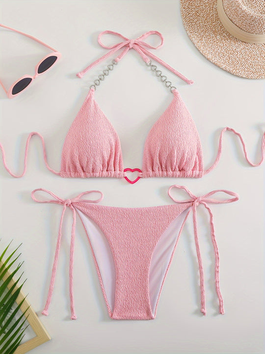 Damen Triangel-Bikini mit raffinierten Kettenakzenten R&B