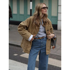Damen Utility-Jacke mit klassischem Schnitt und hohem Kragen R&B