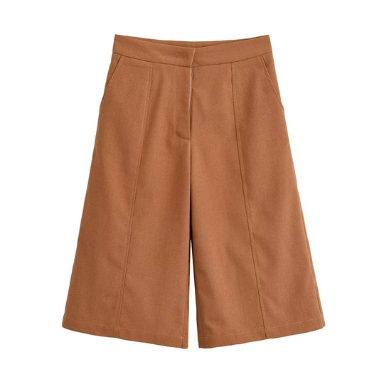 Damen weite Chino-Shorts mit eleganter Faltenlegung und praktischen Seitentaschen R&B