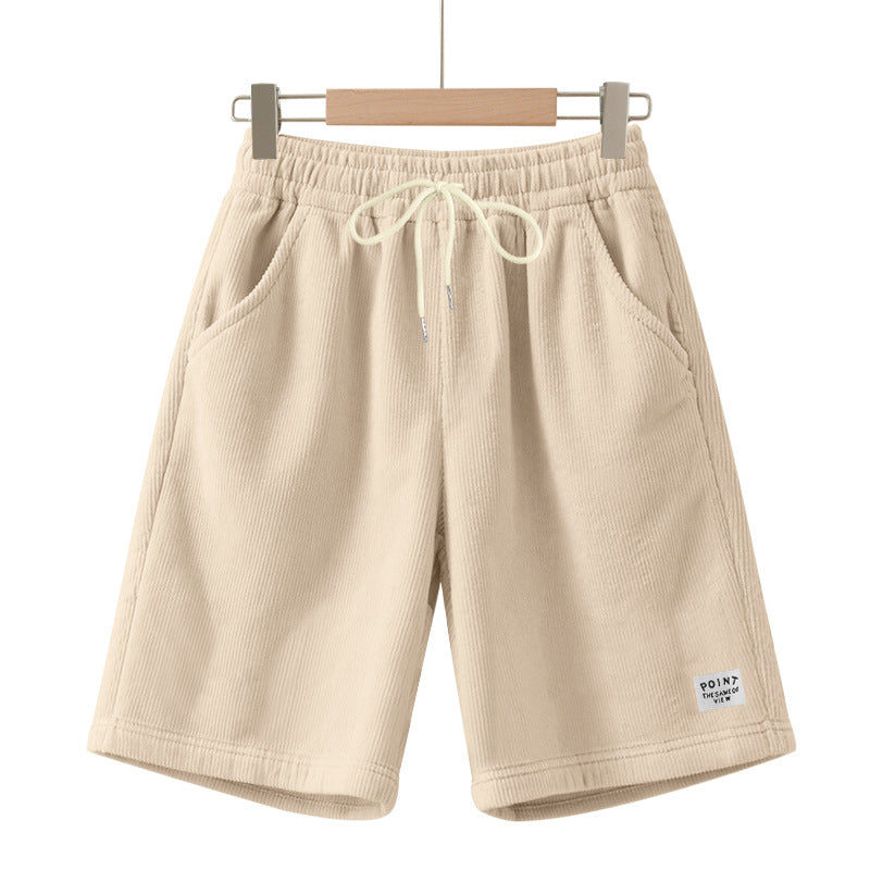 Herren nan knielange Lounge-Shorts im Rippenstrukturjersey mit elastischem Kordelzugbund und aufgesetzten Eingrifftaschen R&B