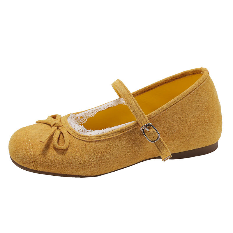 Damen elegante Ballerinas mit feiner Spitzenverzierung und praktischem Schnallenverschluss R&B