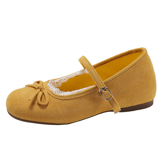 Damen elegante Ballerinas mit feiner Spitzenverzierung und praktischem Schnallenverschluss R&B