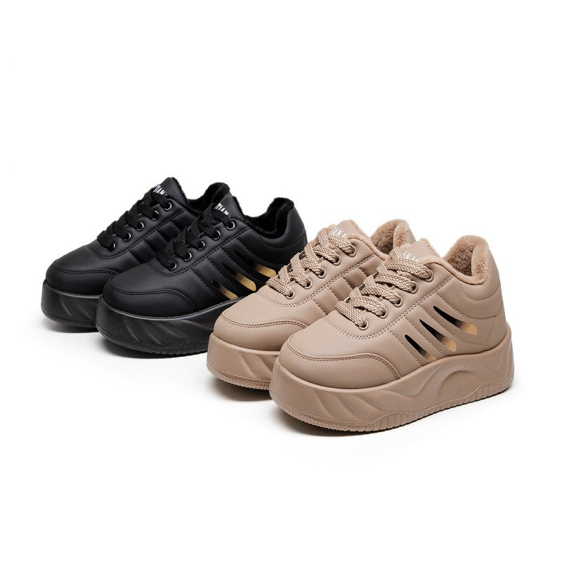 Damen sportliche Sneaker mit rutschfestem Profil und wärmendem Innenfutter