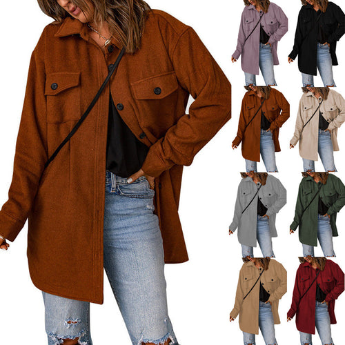Damen Overshirt-Jacke mit praktischen Brusttaschen und schickem Schnitt R&B
