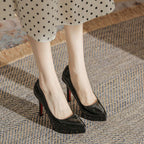 Damen elegante Plateau-Pumps mit glänzendem Lackfinish R&B