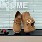 Damen Modische Mokassins mit robustem Plateau und verstellbarem Riemen R&B