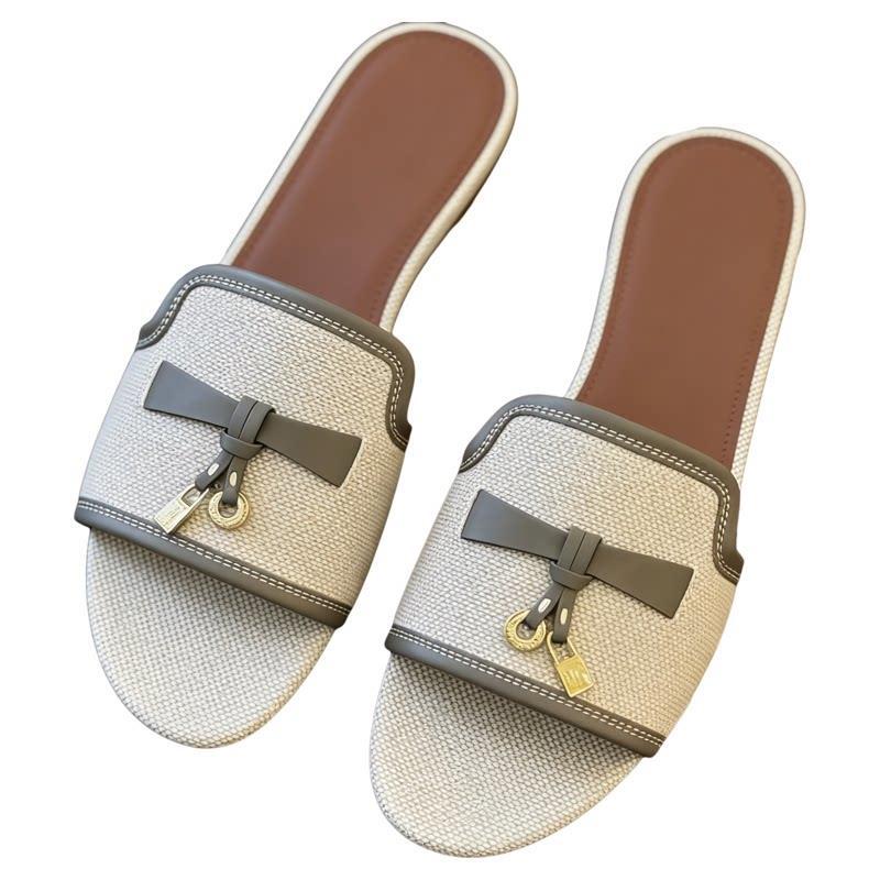 Damen Elegante Slippers aus weichem Wildleder mit dekorativem Riemendesign R&B