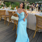 Damen Maxikleid mit strapazierfähigem Oberteil und eleganten Falten R&B