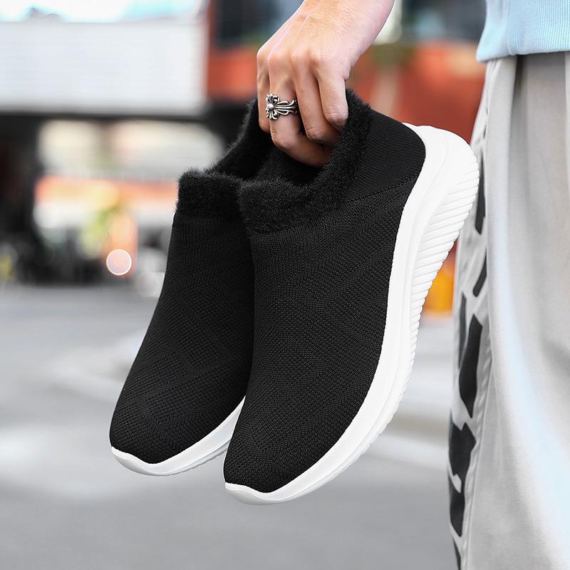 Damen Bequeme Slip-On Laufschuhe mit weich gefüttertem Kragen