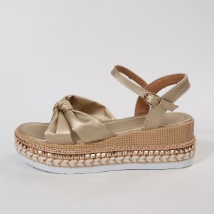 Damen Plattform-Sandalen mit raffinierter Knotenoptik R&B