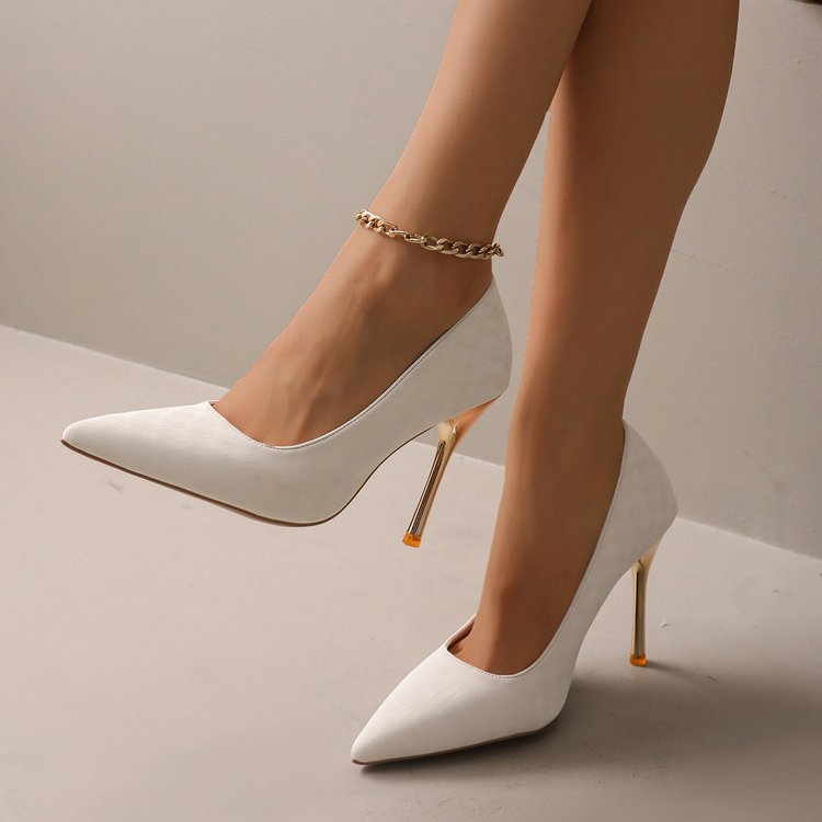 Damen spitze Stiletto-Pumps mit funkelndem Goldabsatz R&B