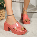 Damen Plateau-Pantoletten mit elegantem Riemchen-Design R&B