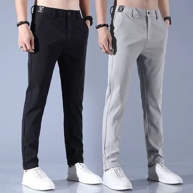 Herren elegante Anzughose mit elastischem Bund und praktischen Eingrifftaschen