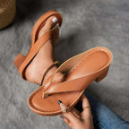 Damen Bequeme Zehentrenner-Sandalen mit anatomischem Fußbett und rutschfester Sohle R&B