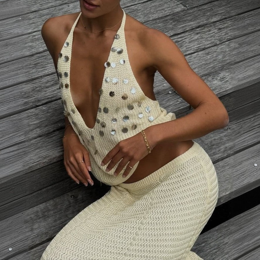 Damen Stricktop mit funkelneden Details R&B
