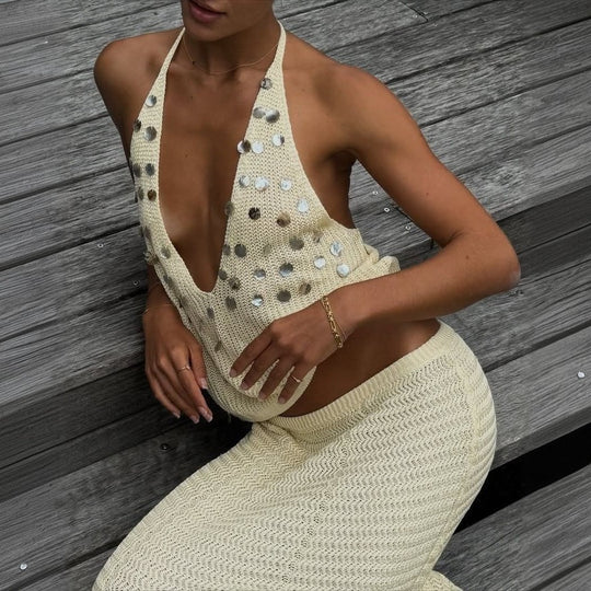 Damen Stricktop mit funkelneden Details R&B
