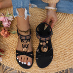 Damen Sandalen mit modischem Blumendekor und elastischem Riemendesign R&B