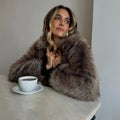 Damen Kunstpelzjacke mit voluminösen Ärmeln R&B