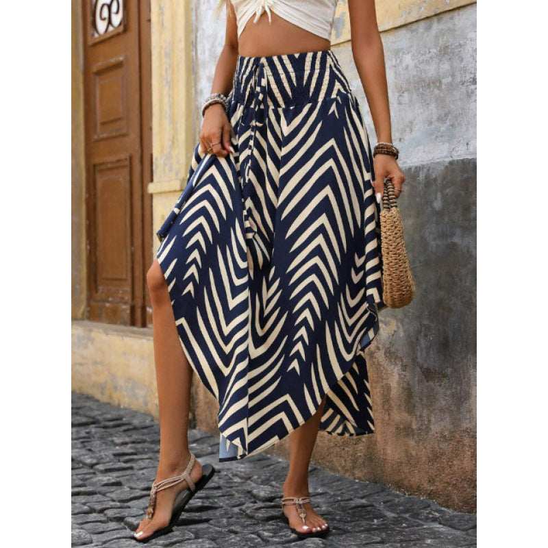 Damen Maxirock mit elegantem Paisleymuster und elastischem Bund R&B