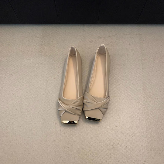 Damen Ballerinas mit eleganter Drapierung und glänzender Schuhspitze R&B
