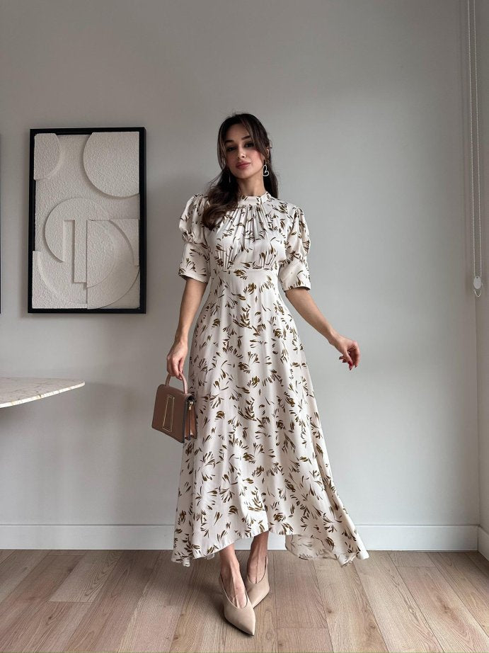 Damen Romantisches Maxikleid mit Rüschendetails und floralem Muster R&B