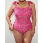 Damen Schwimmanzug mit verstellbaren Schleifen und modischem Muster R&B