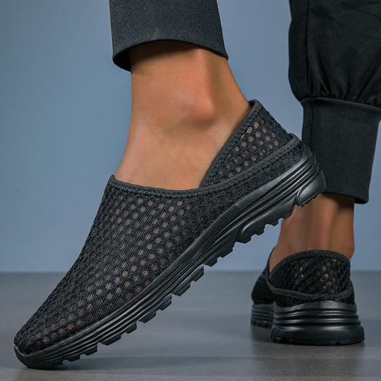 Damen nan luftige Schlupfsneaker mit Honigwaben-Strickoberteil und gedämpfter Komfortsohle R&B