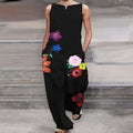 Damen Eleganter Jumpsuit mit farbenfrohen Blumenstickereien R&B