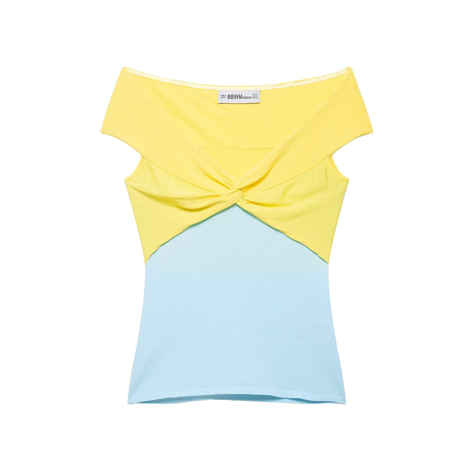 Damen Off-Shoulder Oberteil mit Knoten-Detail und Farbverlauf R&B