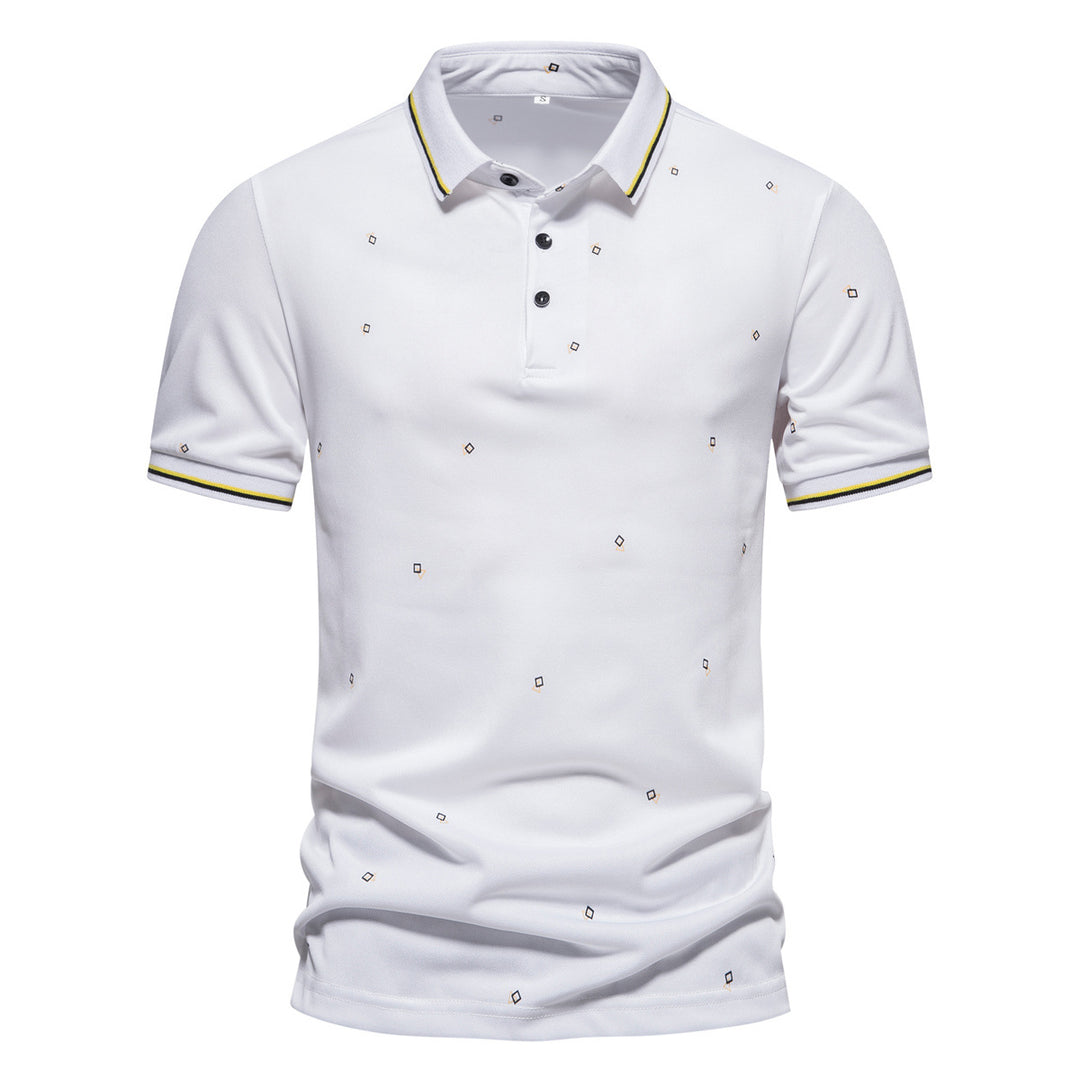 Herren Poloshirt mit modischem Muster und atmungsaktiven Eigenschaften R&B
