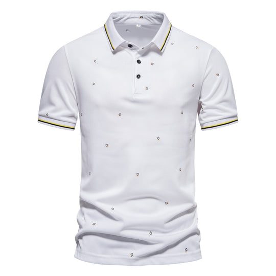 Herren Poloshirt mit modischem Muster und atmungsaktiven Eigenschaften R&B