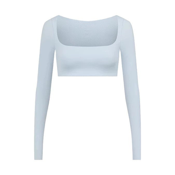 Damen Sportliches Langarm Crop-Top R&B