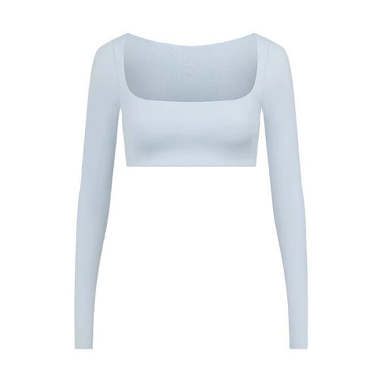Damen Sportliches Langarm Crop-Top R&B