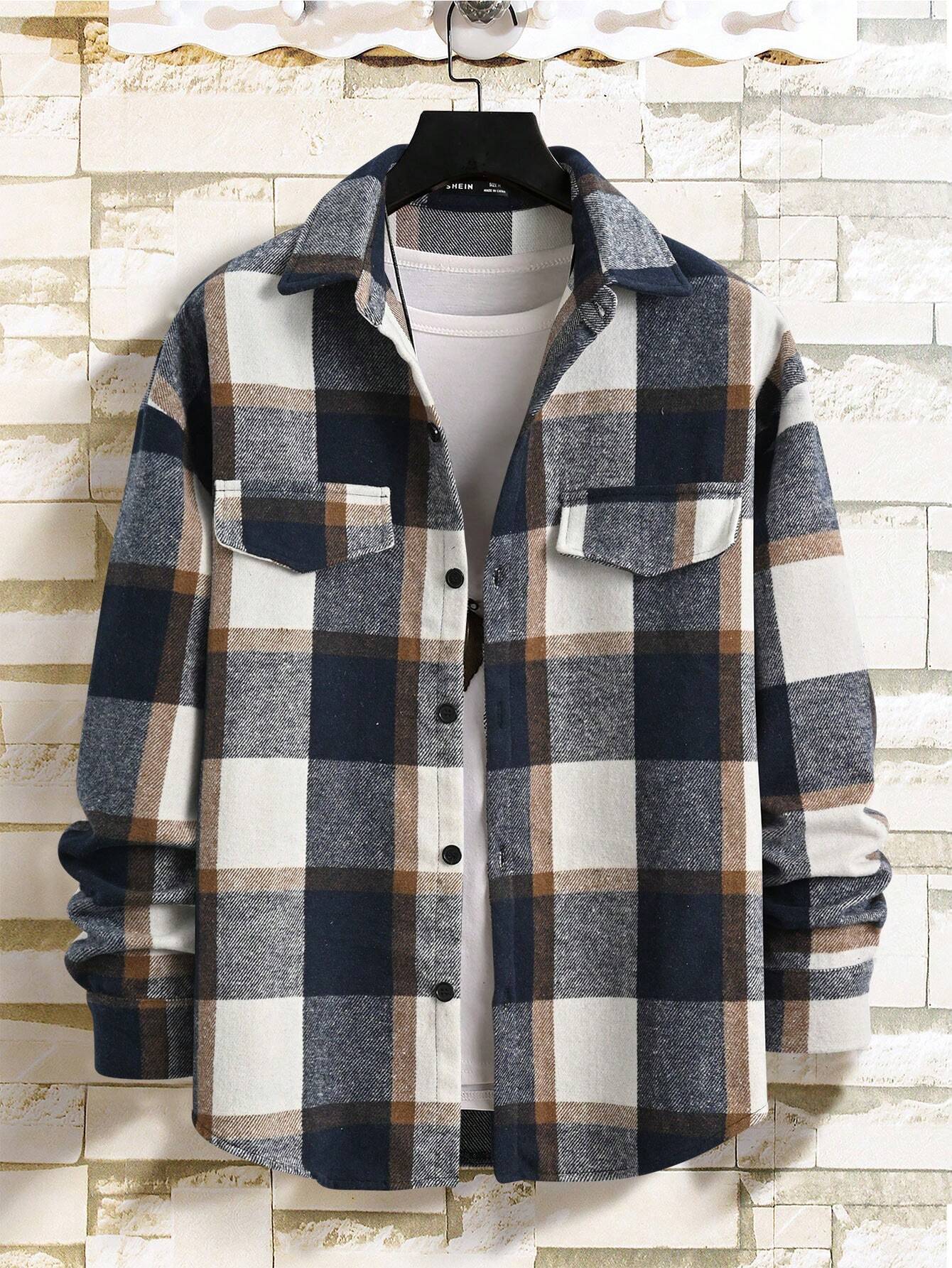Herren kariertes Flanellhemd R&B