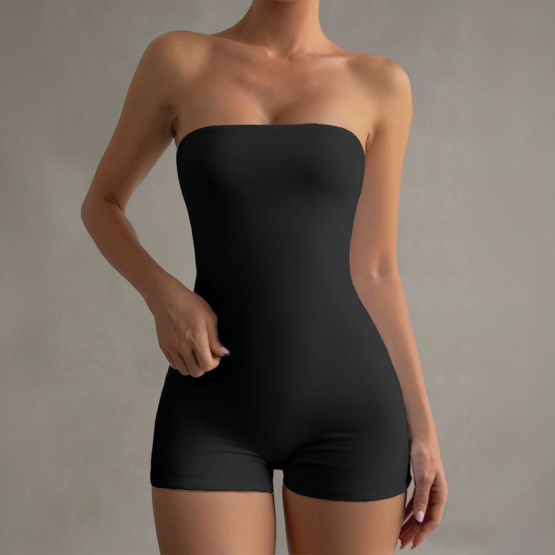 Damen Strapless Jumpsuit aus elastischem Material R&B